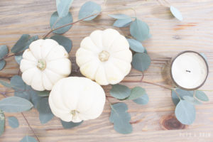 Elegant and Rustic Thanksgiving Table: white pumpkins