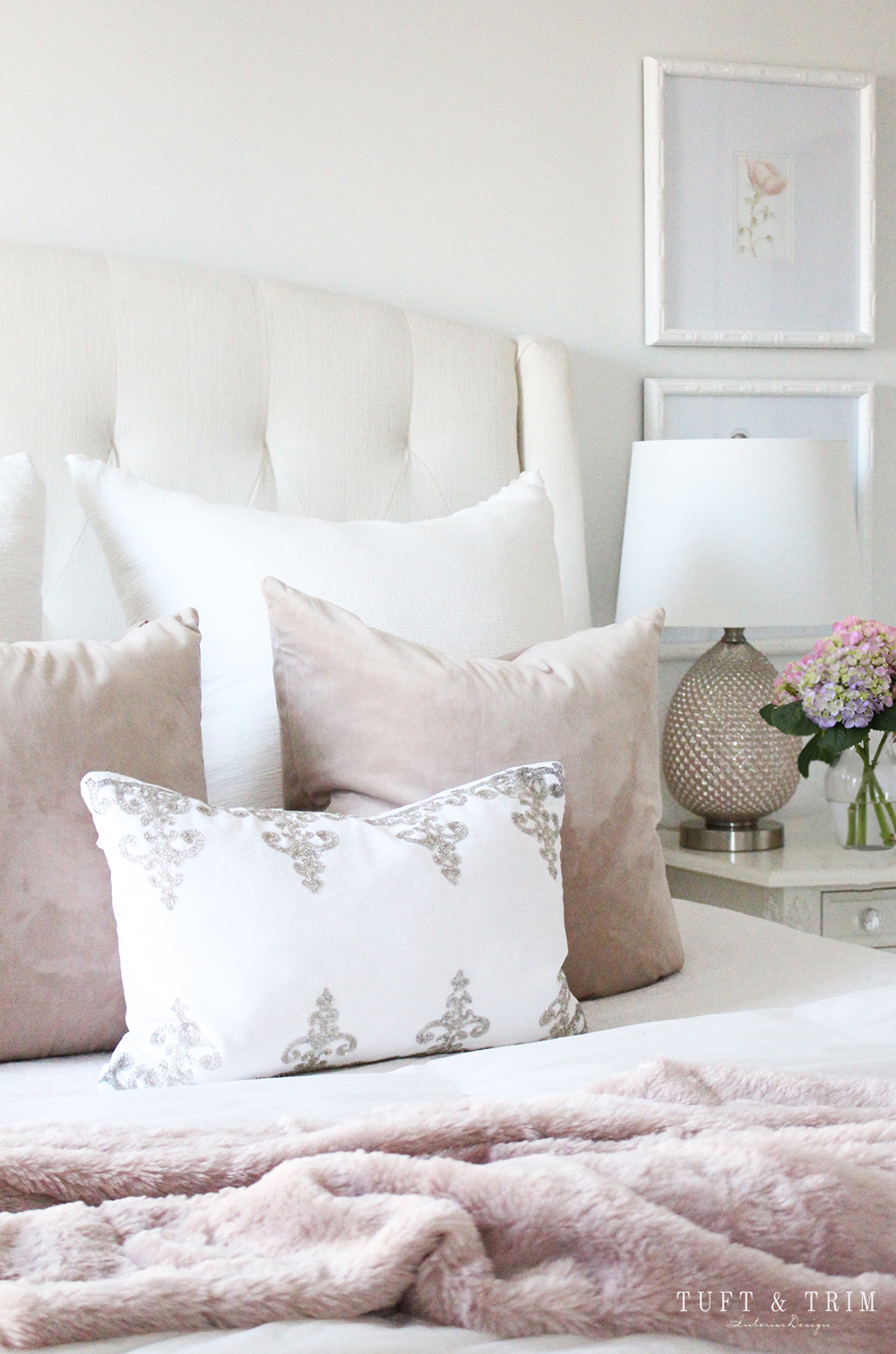 Elegantly Blush Room Design: The Reveal by Tuft & Trim Interior Design