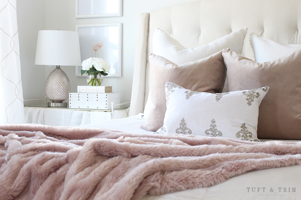 Easy Decorating Tips for Updating Your Bedroom on a Budget. Shop the look at tuftandtrim.com!