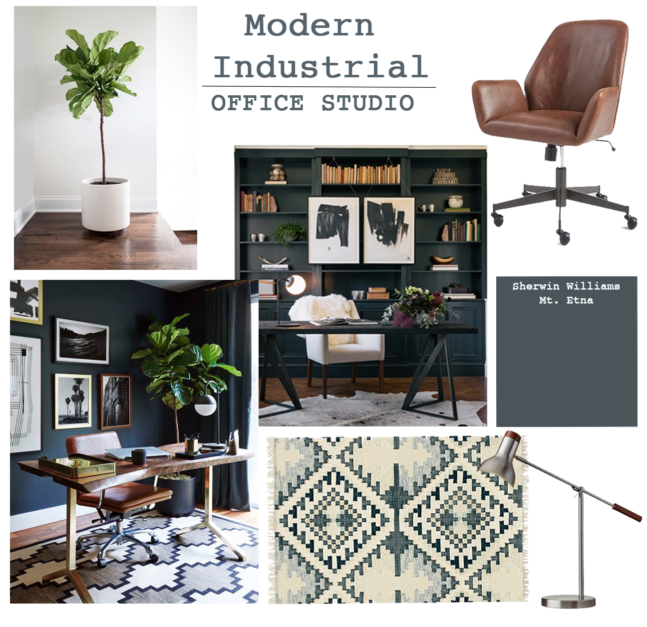 Studio Office Design Modern Industrial Tuft Trim