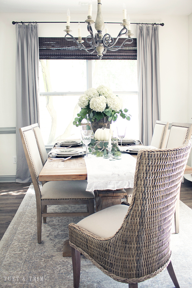 Neutral fall decor. Neutral Fall Tablescape. Elegant floral centerpiece. Rustic French Decor.