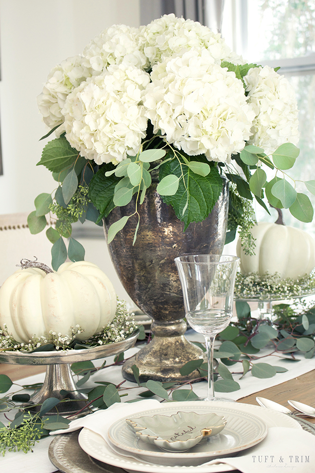 Neutral fall decor. Neutral Fall Tablescape. Elegant floral centerpiece. Rustic French Decor.