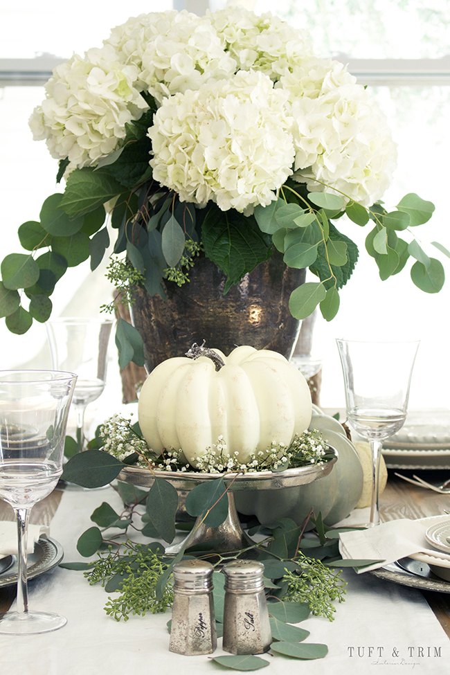 Neutral fall decor. Neutral Fall Tablescape. Elegant floral centerpiece. Rustic French Decor.
