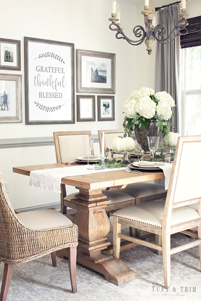 Neutral fall decor. Neutral Fall Tablescape. Elegant floral centerpiece. Rustic French Decor.