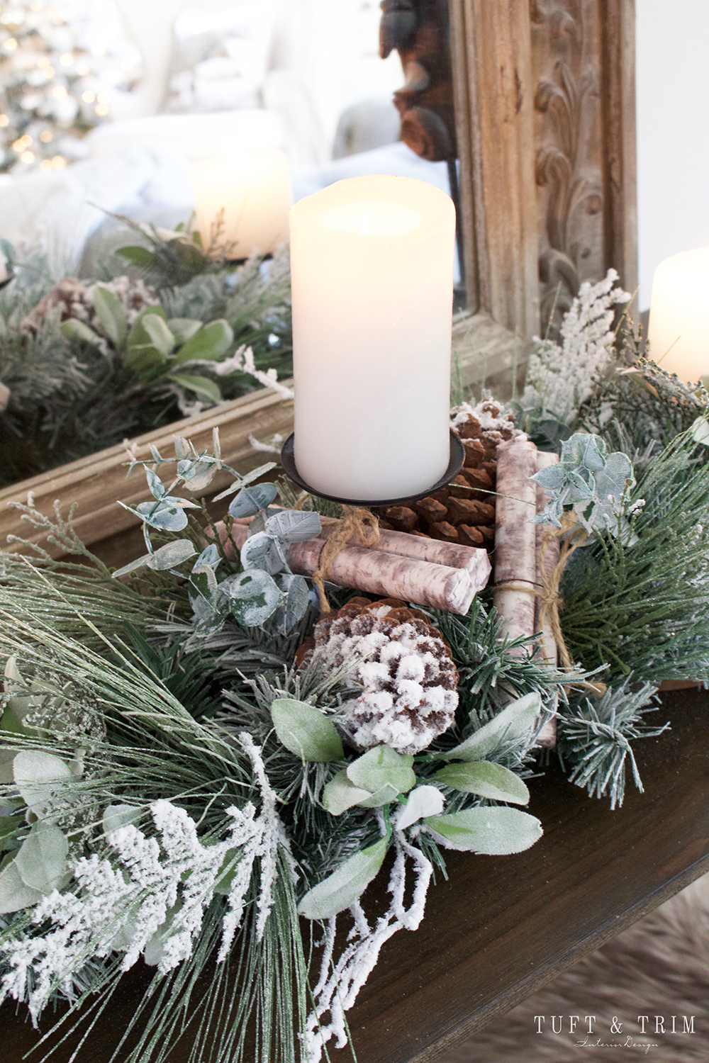 A Rustic Chic Christmas Decor Tour. French Farmhouse Holiday Decor.