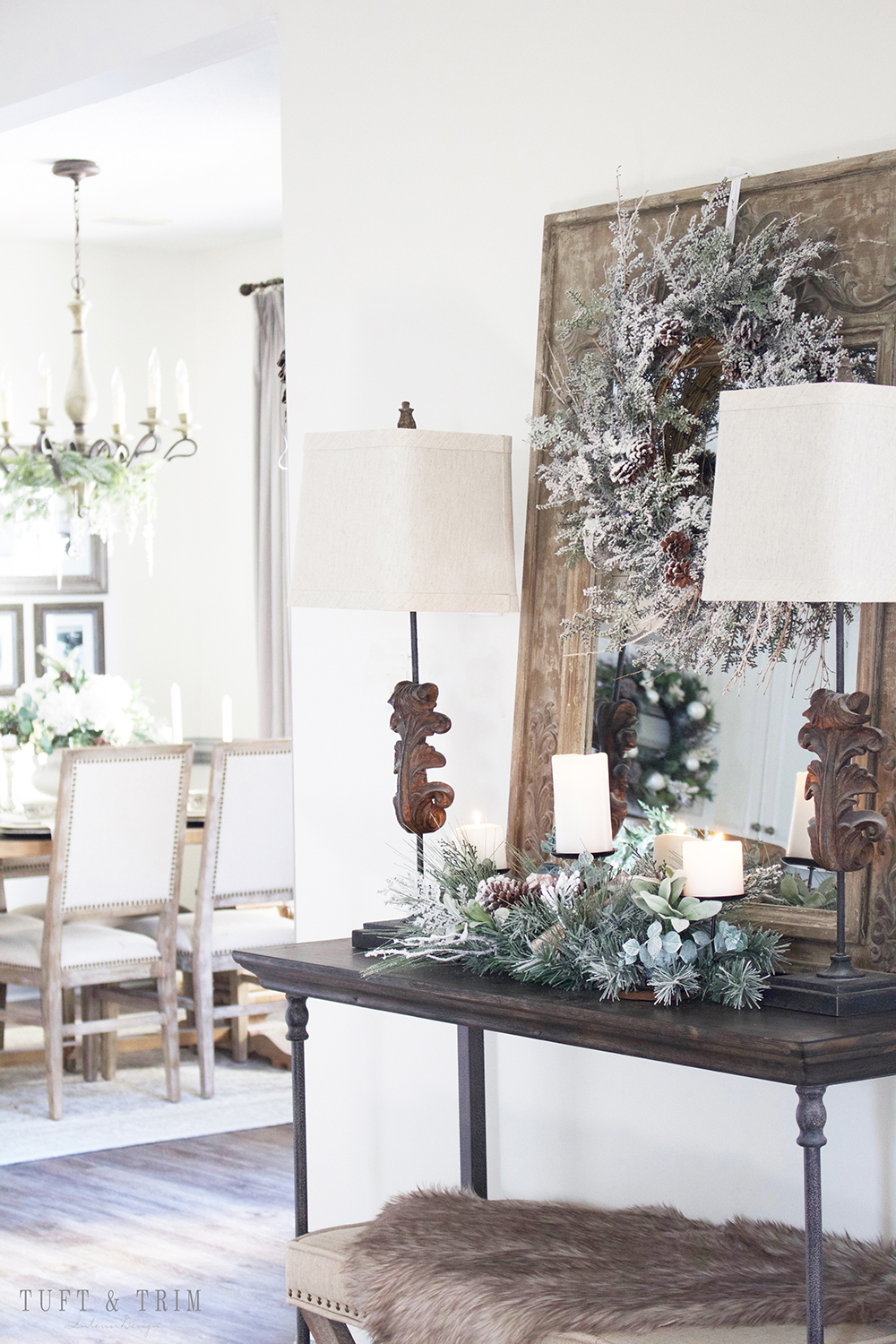 A Rustic Chic Christmas Decor Tour. French Farmhouse Holiday Decor.