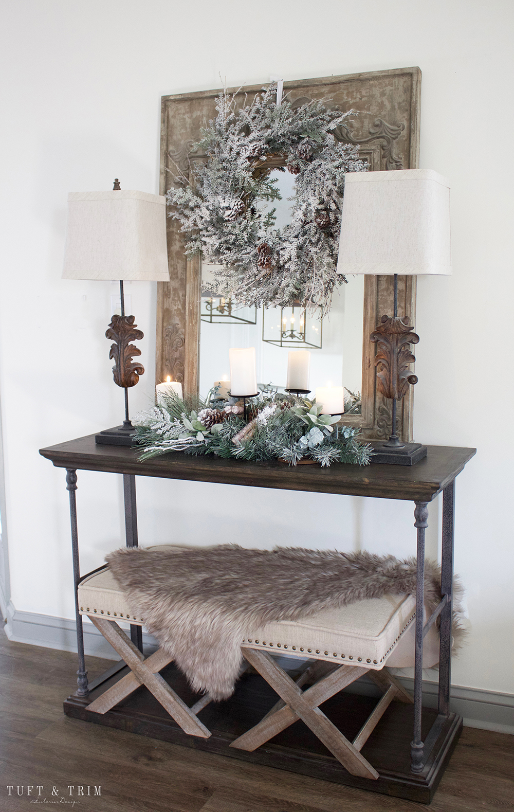 A Rustic Chic Christmas Decor Tour. French Farmhouse Holiday Decor.