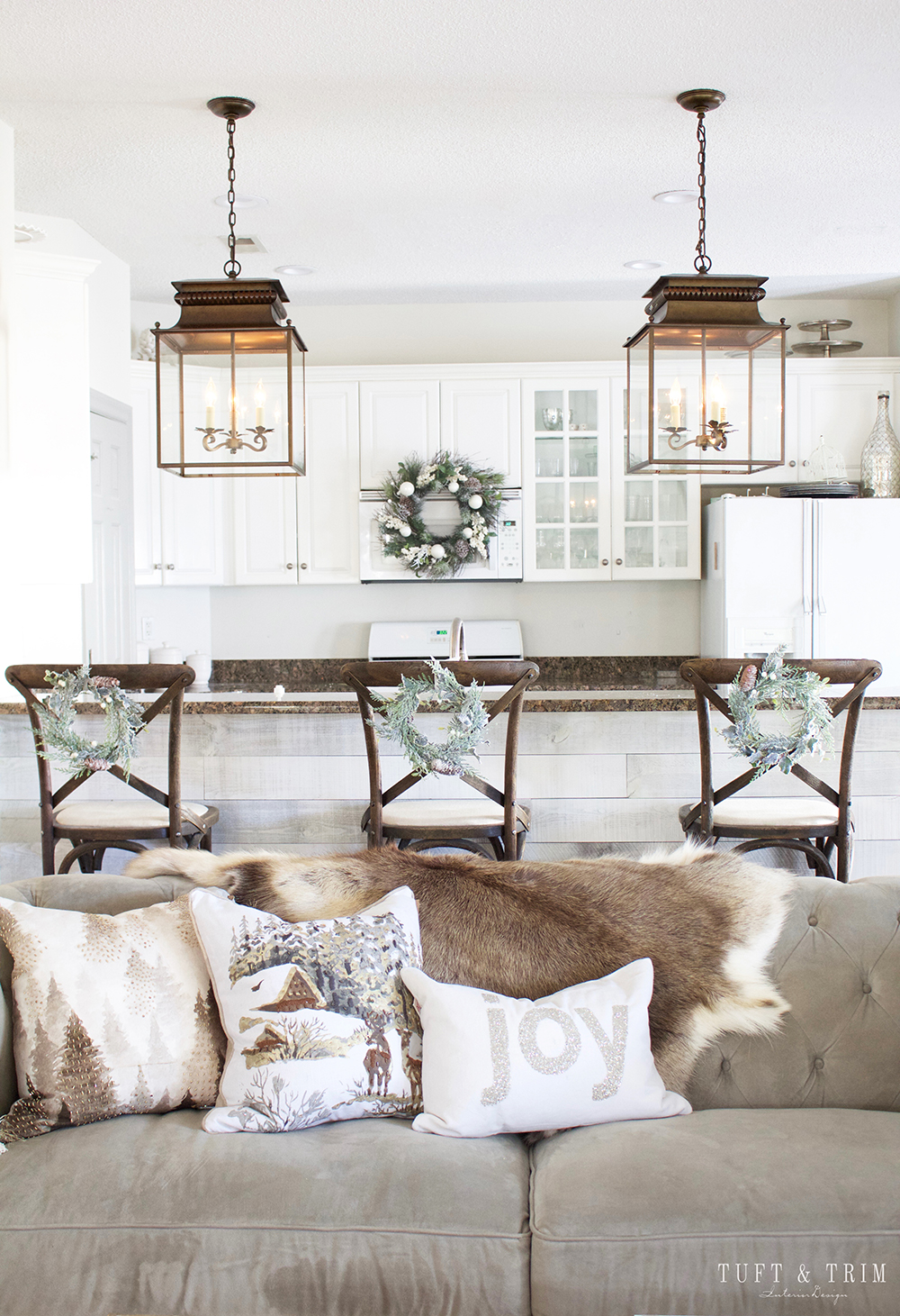 A Rustic Chic Christmas Decor Tour. French Farmhouse Holiday Decor.