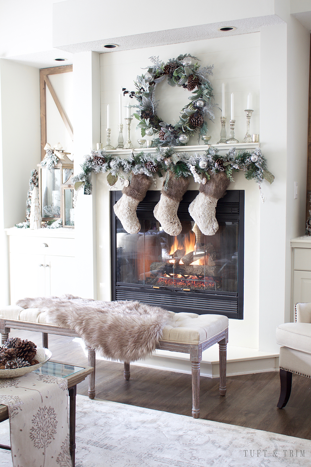 A Rustic Chic Christmas Decor Tour. French Farmhouse Holiday Decor.