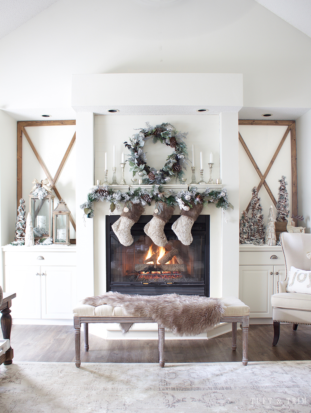 Rustic Chic Christmas Decor Tour. French Farmhouse Holiday Decor