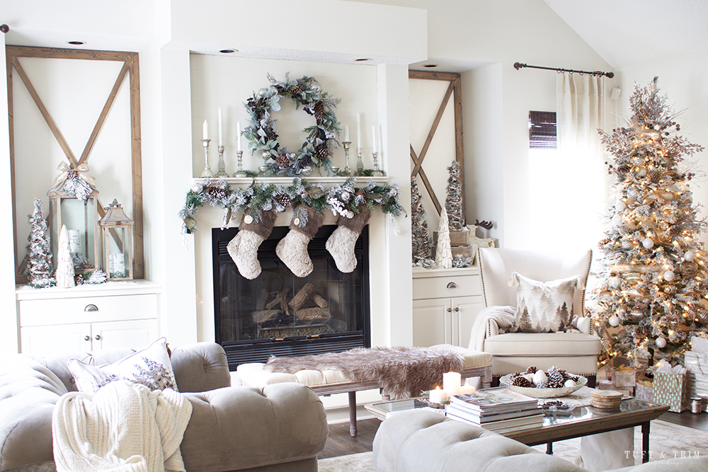 A Rustic Chic Christmas Decor Tour. French Farmhouse Holiday Decor.