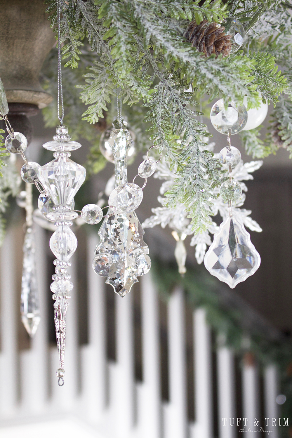 Elegant White Christmas Tablescape. Shop the look at Tuft & Trim