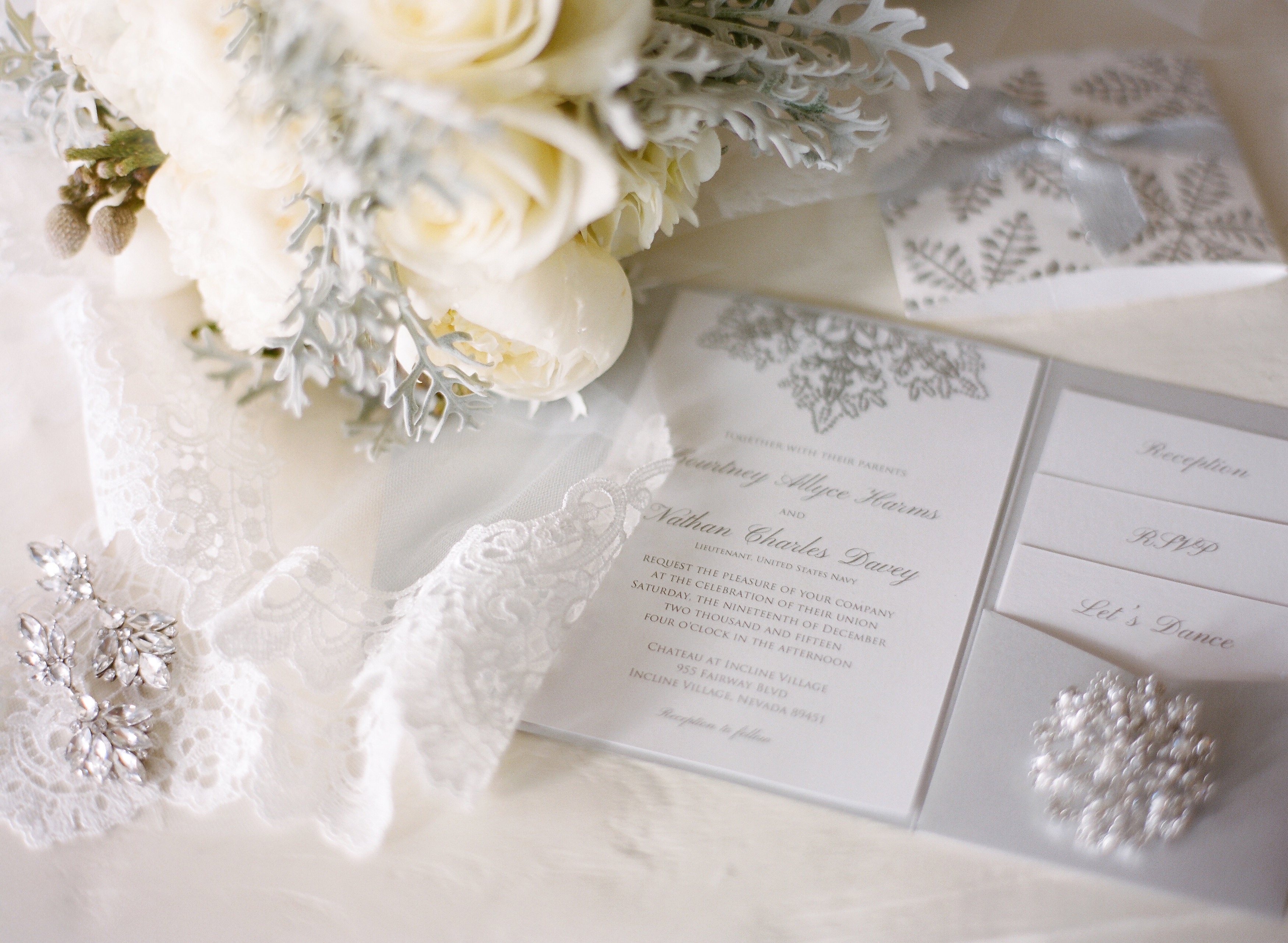 Our Winter Wonderland Wedding in Lake Tahoe. Elegant Wedding Invitations