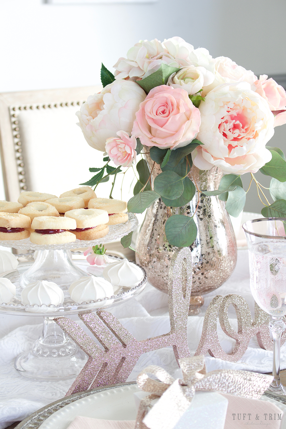 Pretty in Pink: Valentines Day Tablescape Tour with Tuft & Trim