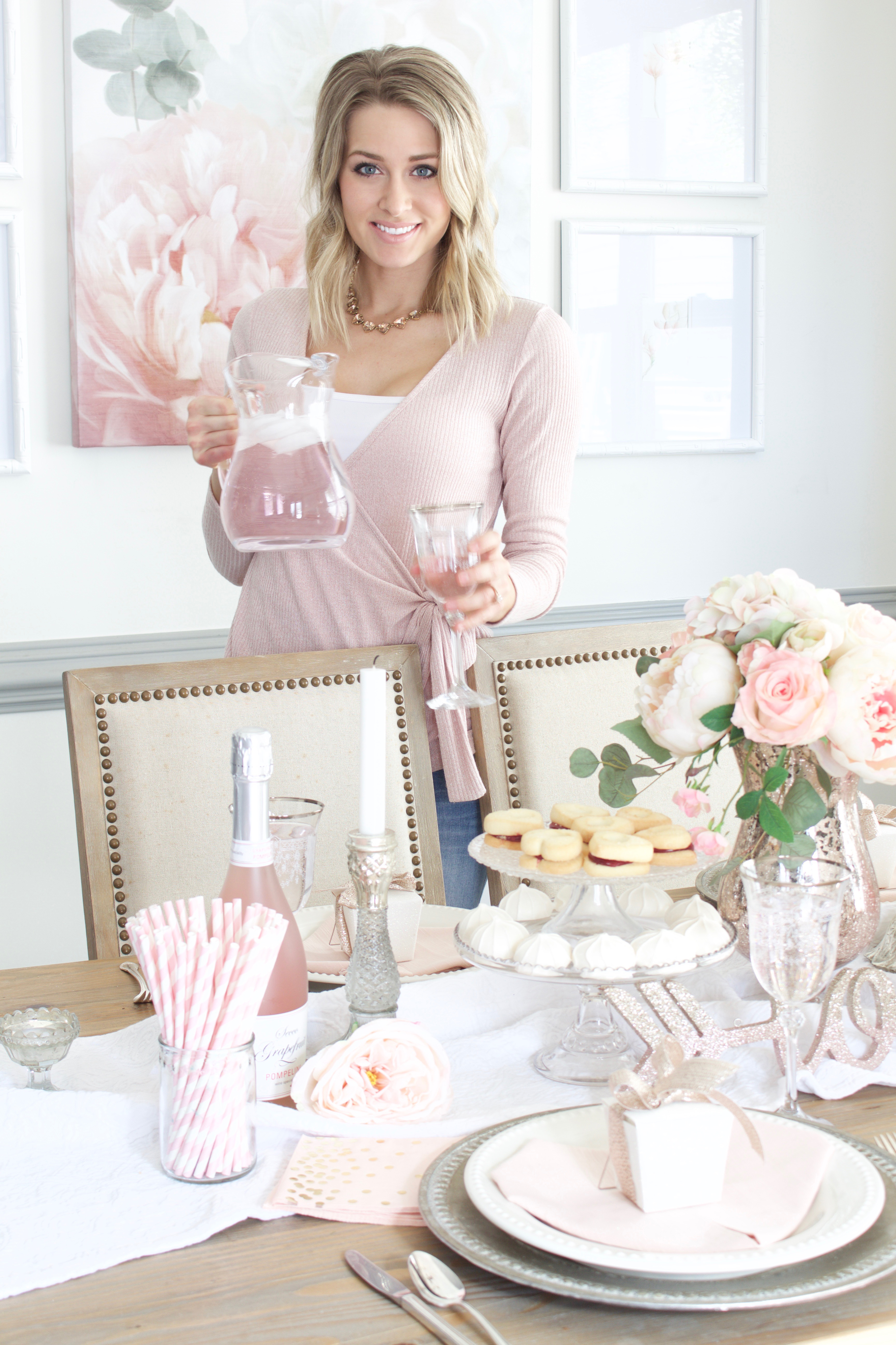 Pretty in Pink: Valentines Day Tablescape Tour with Tuft & Trim