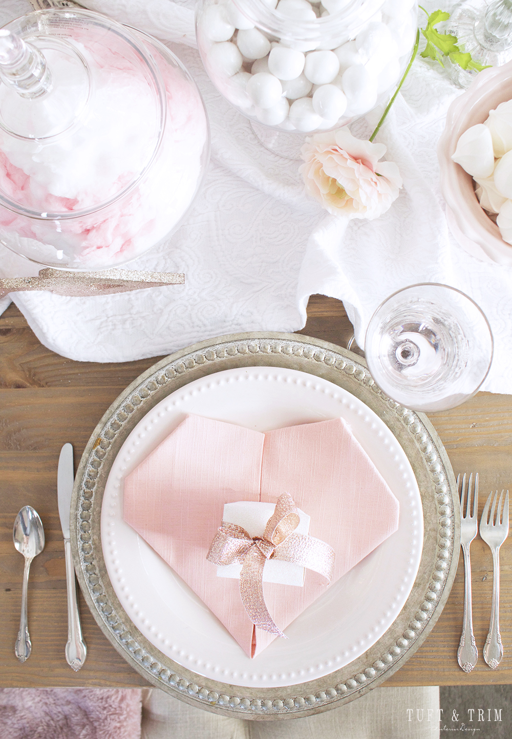 Pretty in Pink: Valentines Day Tablescape Tour with Tuft & Trim