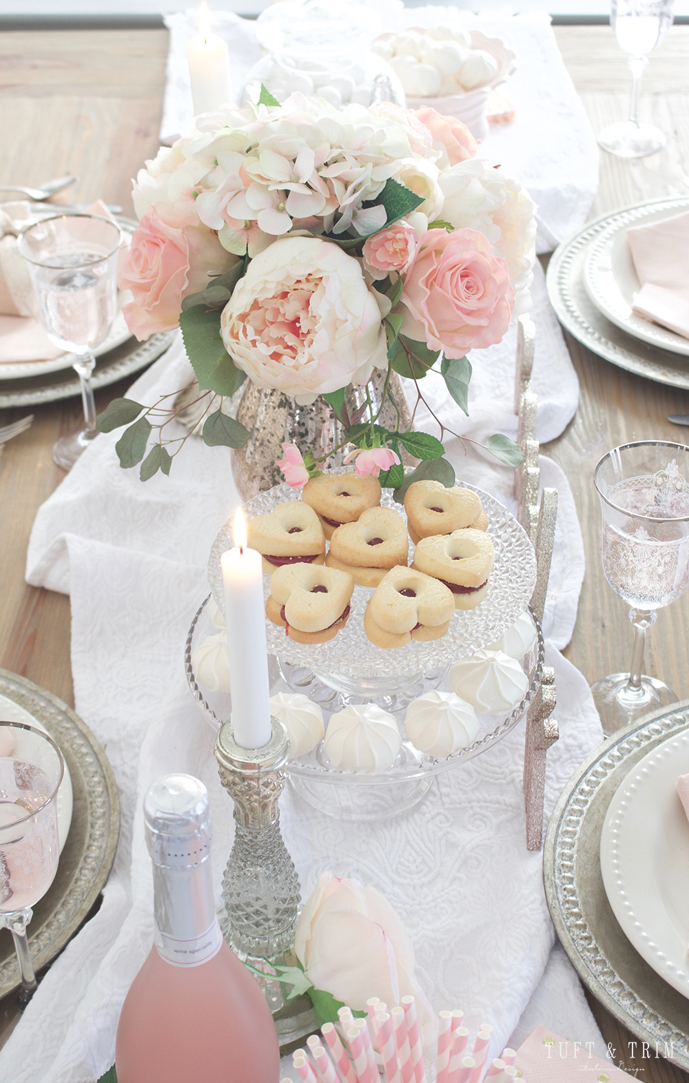 Pretty in Pink: Valentines Day Tablescape Tour with Tuft & Trim