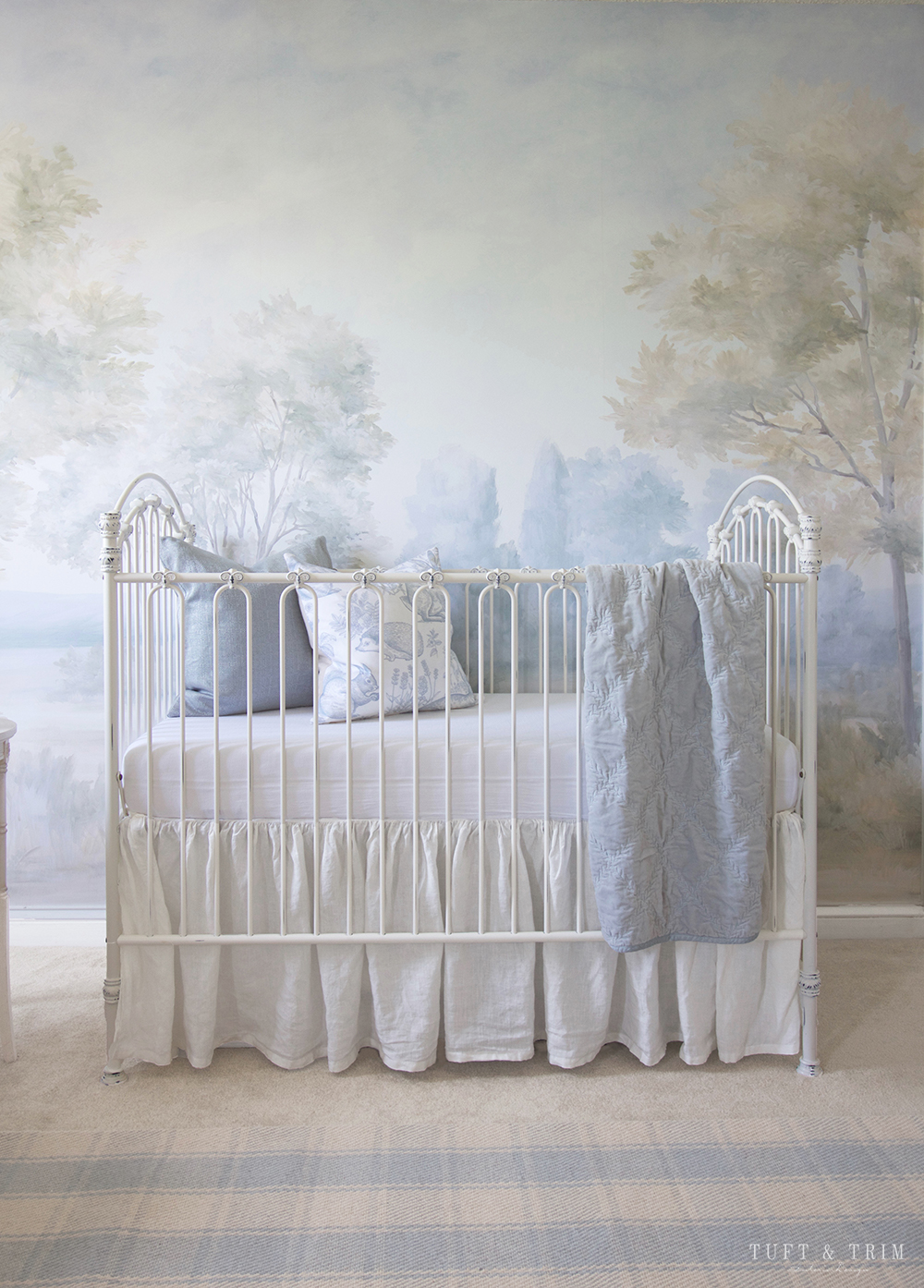 A Whimsical Nature Themed Nursery fit for a Prince. Design by Tuft & Trim Interior Design