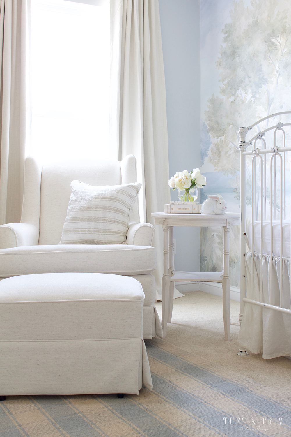 A Whimsical Nature Themed Nursery fit for a Prince. Design by Tuft & Trim Interior Design
