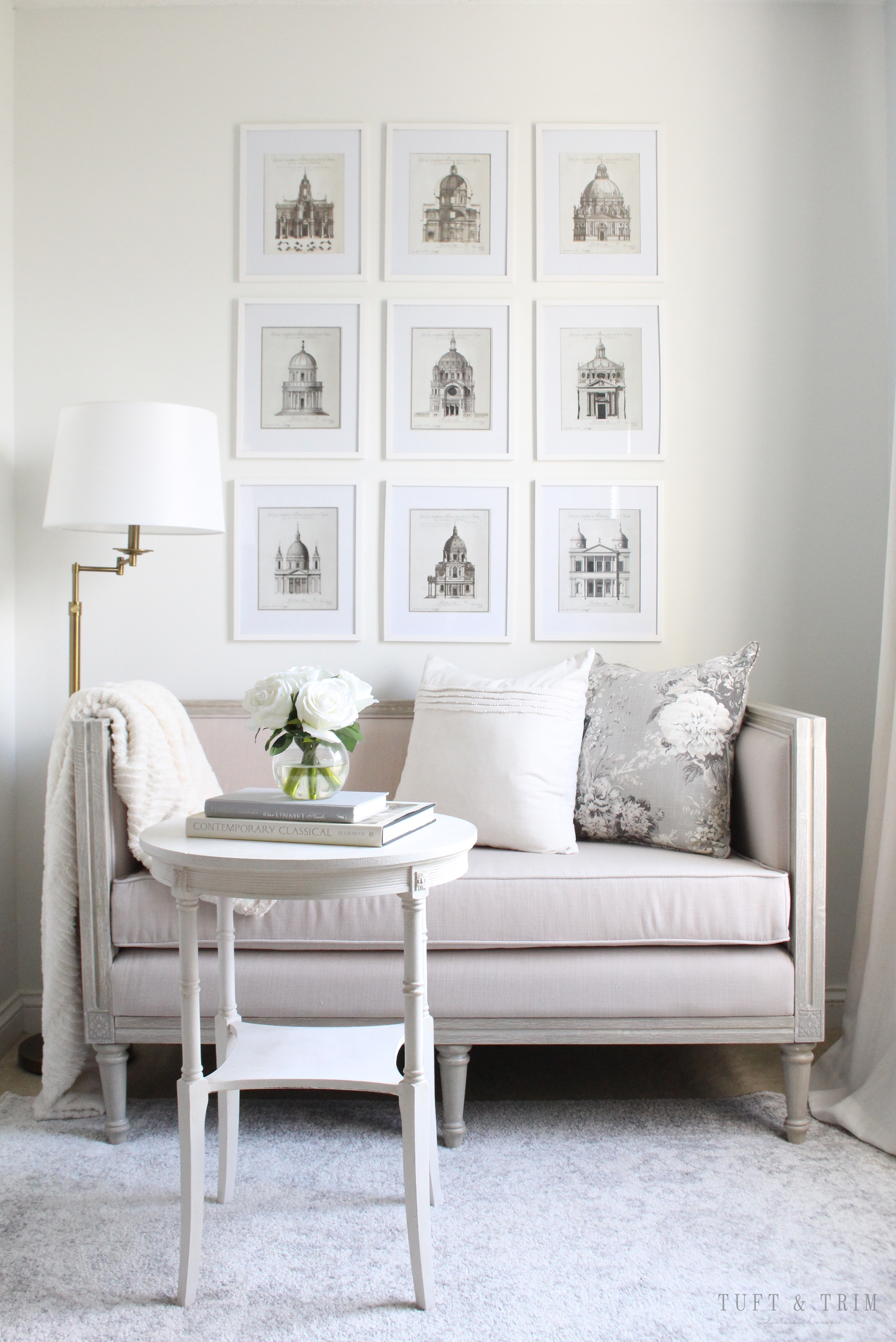French Country Chic Reading Nook by Tuft & Trim Interior Design