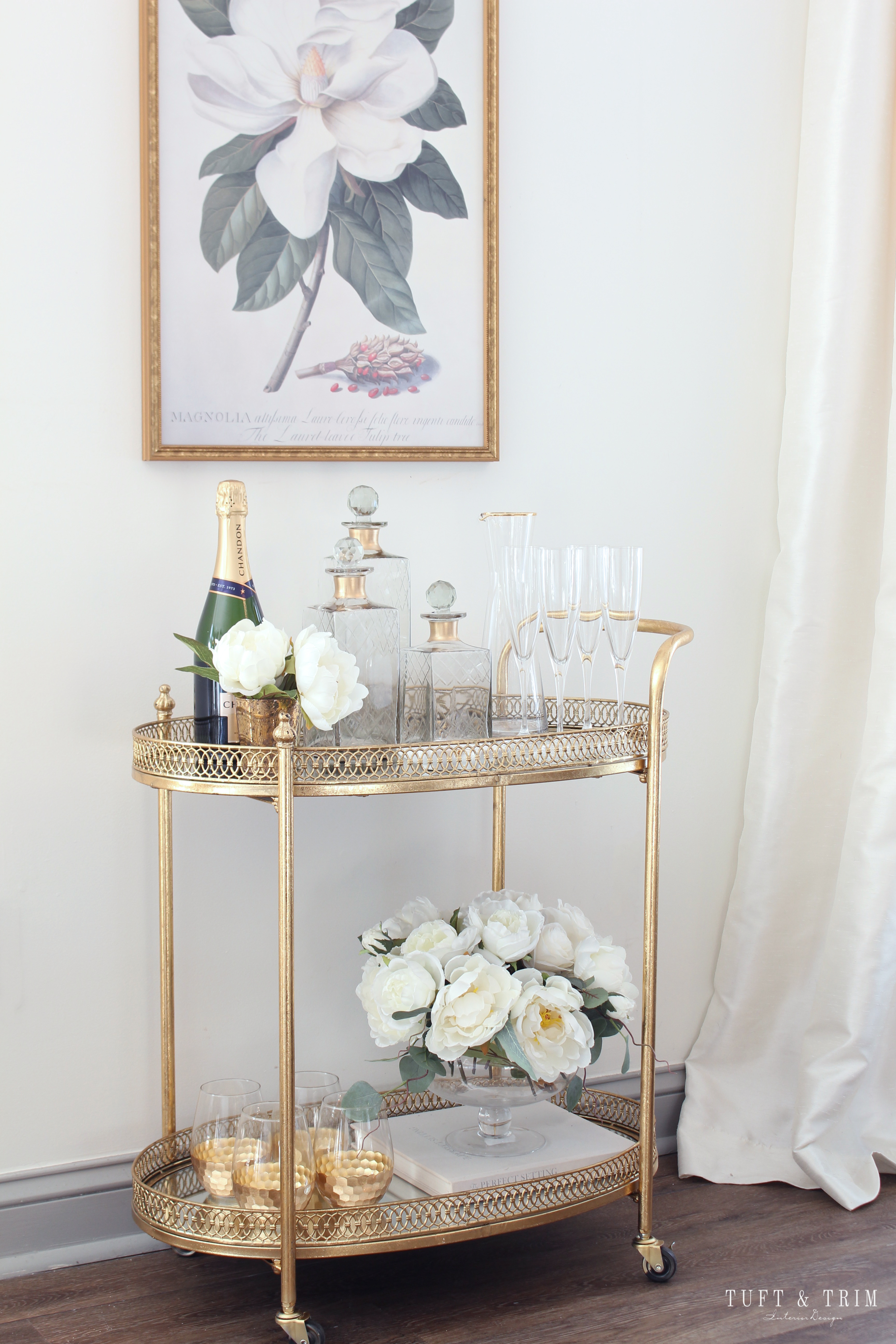 Bar Cart Styling Tips and Ideas with Tuft & Trim Interior Design