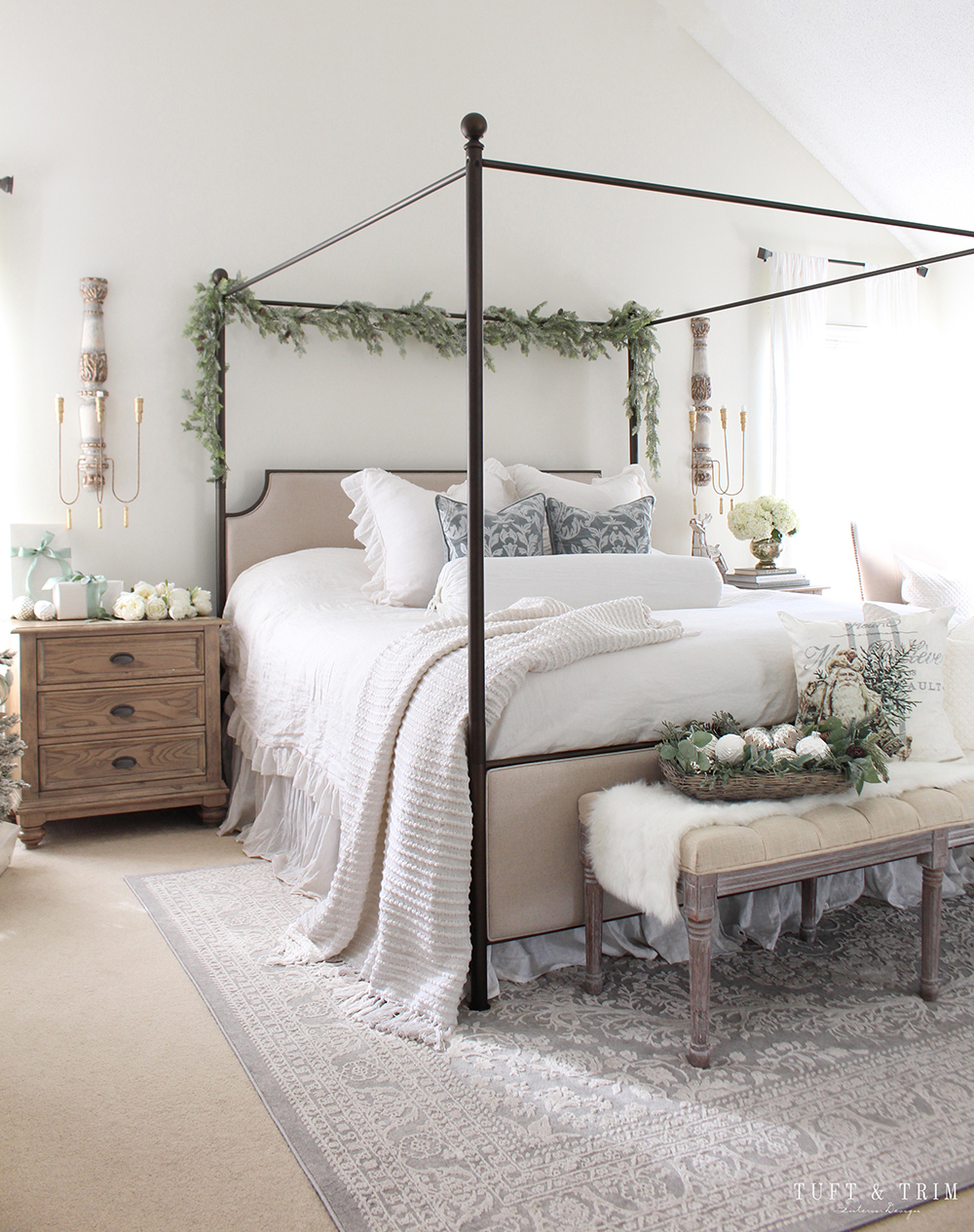 Cozy Holiday Bedroom: Loveliest Looks of Christmas Tour with Tuft & Trim Interior Design