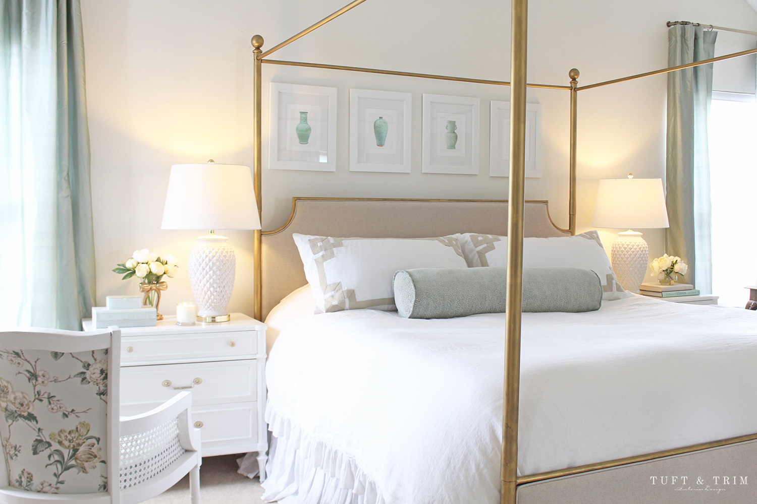 Master Bedroom Re-Design on a Budget with Tuft & Trim Interior Design