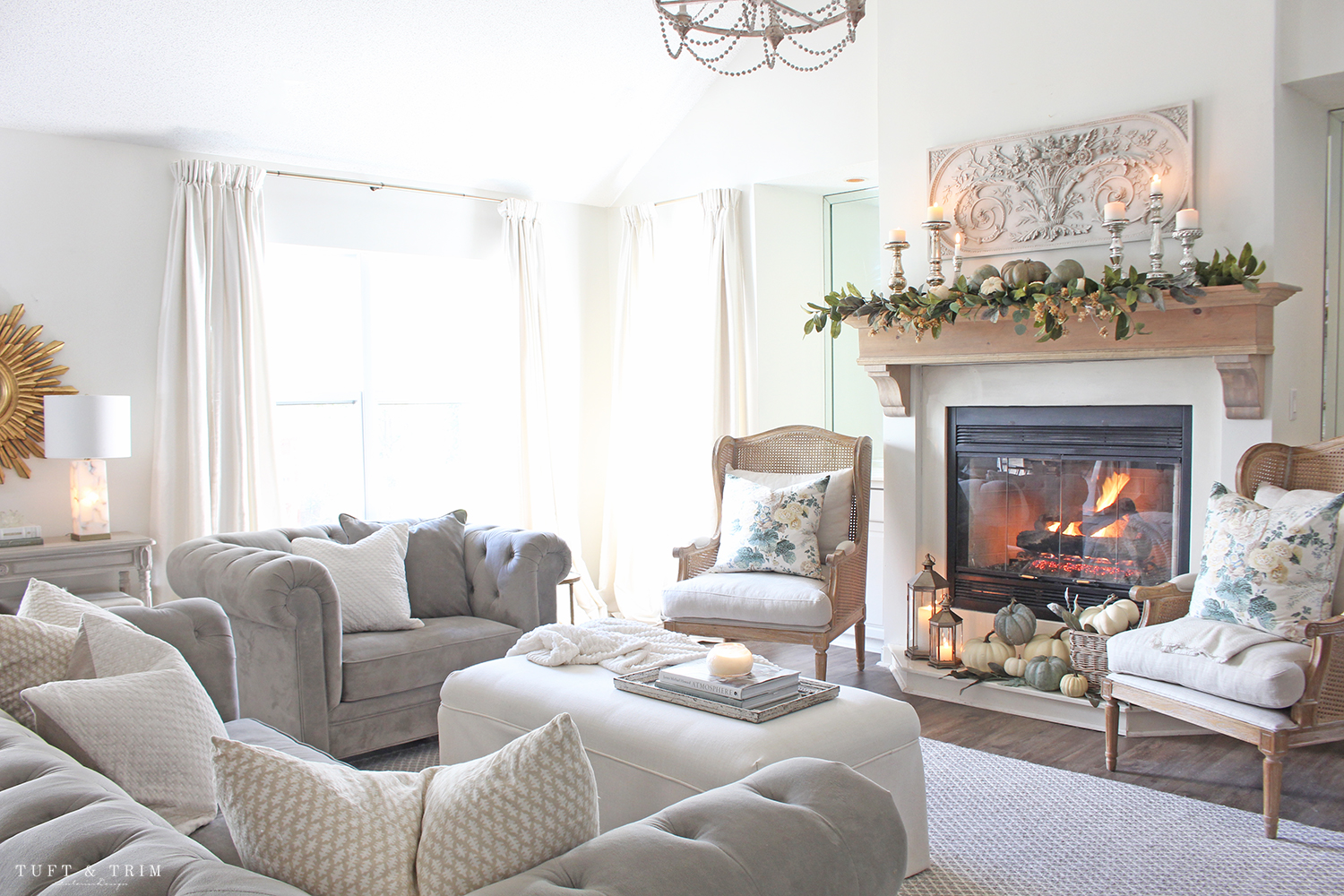 Easy Decorating Tips for an Elegant Fall Mantel with Tuft & Trim Interior Design