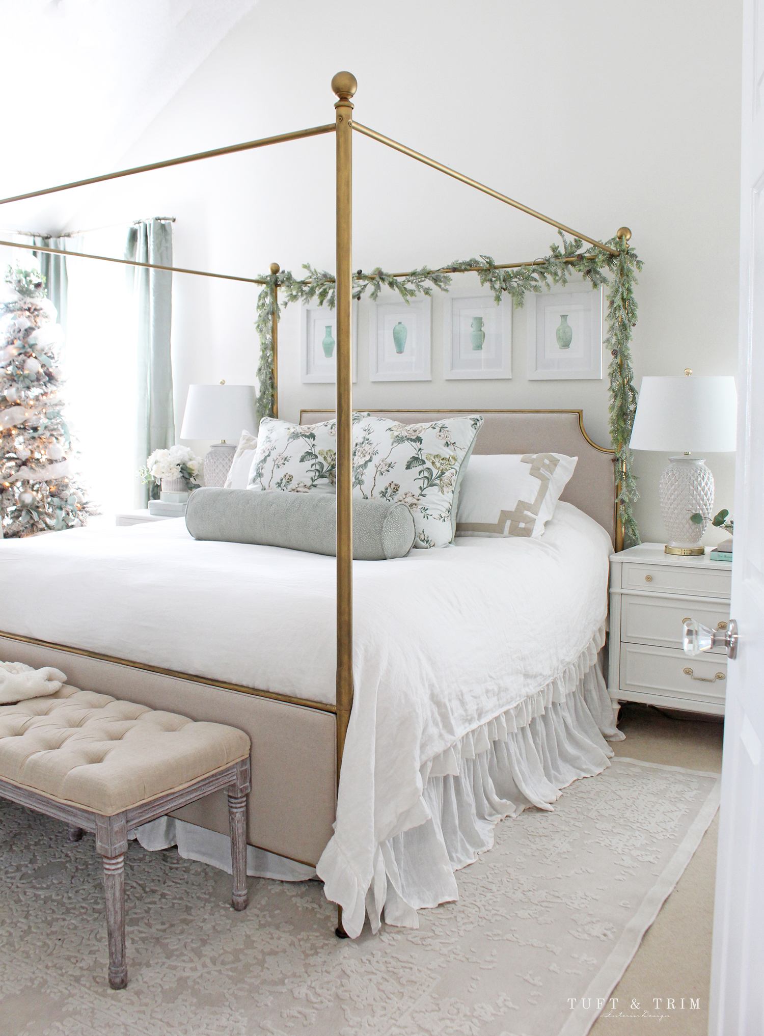 Classic & Chic Holiday Bedroom by Tuft & Trim Interior Design