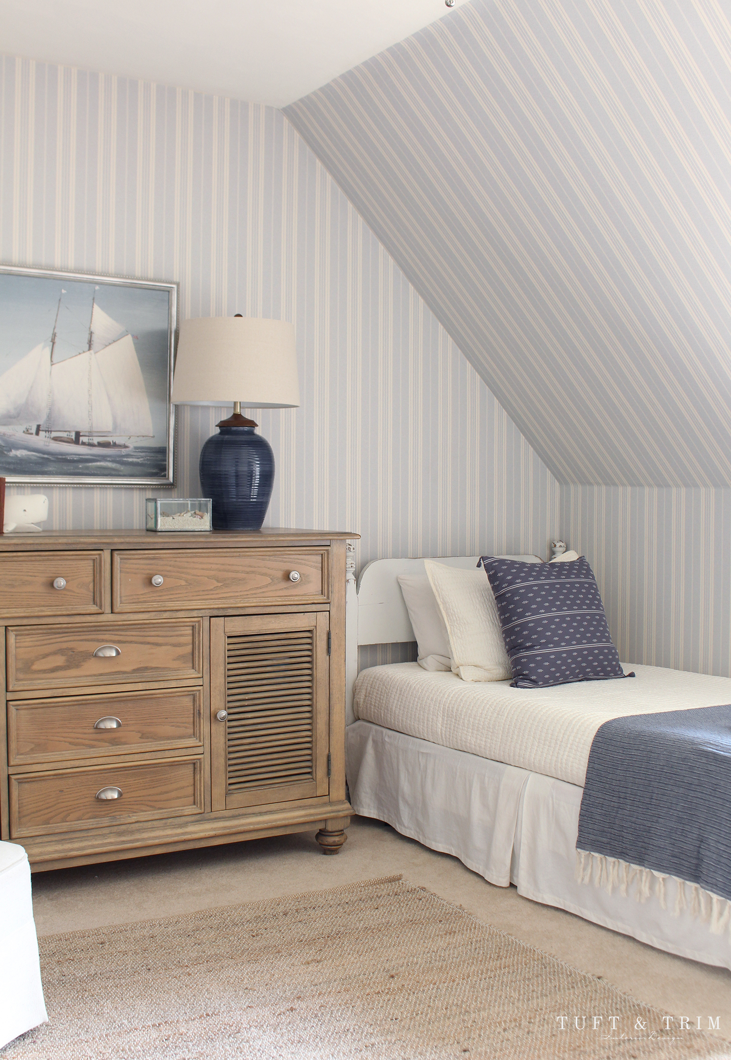 Classic & Timeless Nautical Boys Room with Tuft & Trim Interior Design