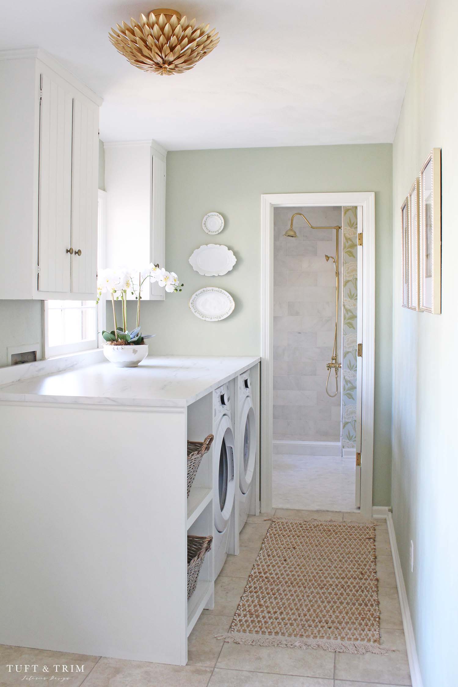 Affordable Laundry Room DIY Countertop Over Washer and Dryer