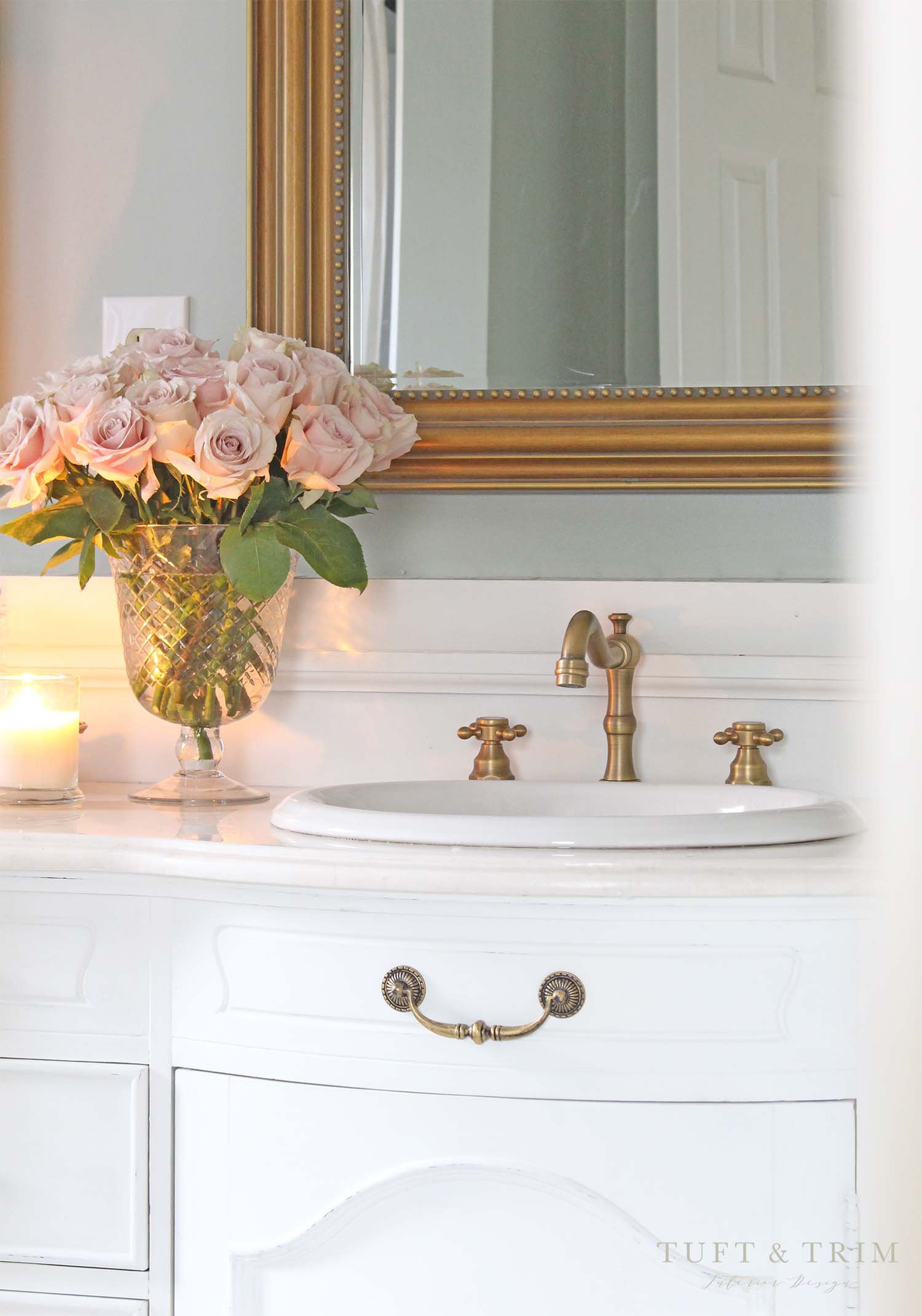 Bathroom Makeover with French Green & Antique Gold