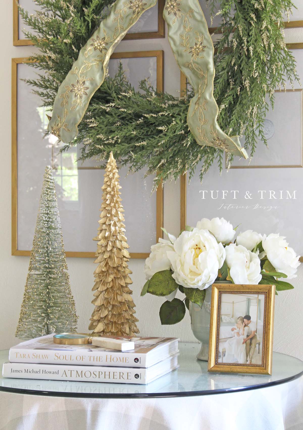 Frosted White Christmas Bedroom by Tuft & Trim Interior Design