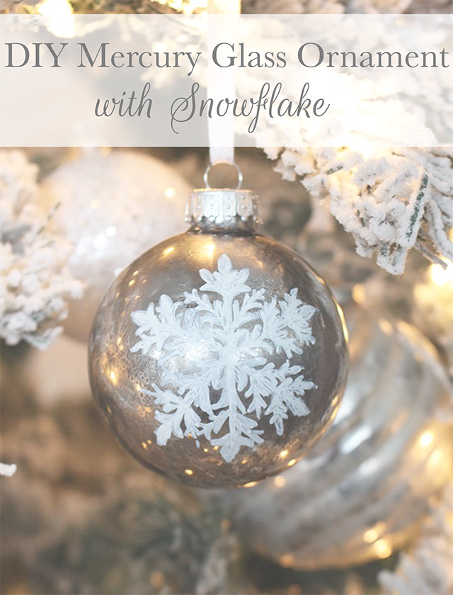 Diy Mercury Glass Ornament With Snowflake Tuft Trim - Diy Glass Ornaments With Pictures