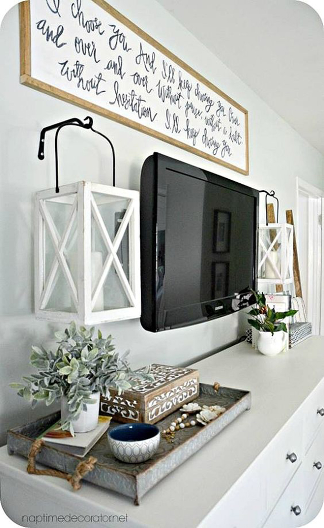 8 Creative Ways To Decorate Around Your Tv Tuft Trim - Hanging Tv On Wall Decorating Ideas