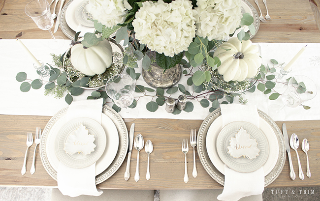 Elegant and Neutral Fall Tablescape and Decor