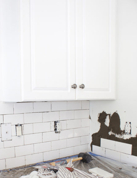 DIY Subway Tile Backsplash - Tuft & Trim